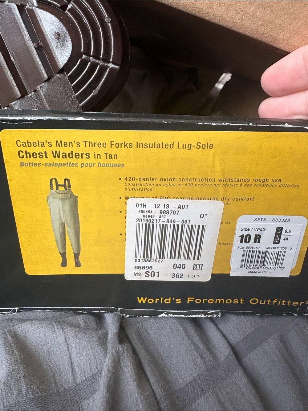 Cabela's Men's Three Forks Insulated Chest Waders in Tan